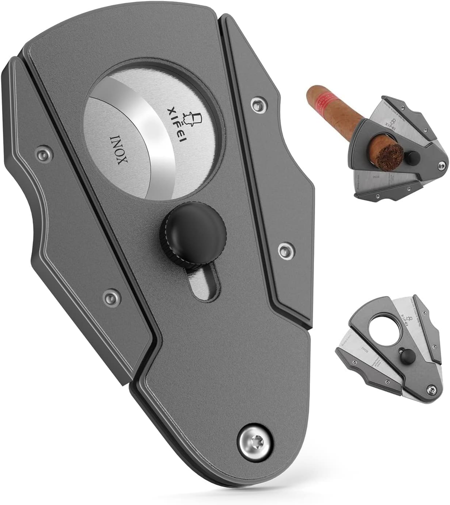 XIFEI Cigar Cutter Guillotine Stainless Steel Double Blade Cigar Clippers